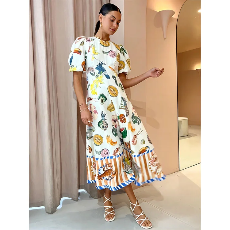 Fruits Printed Dress