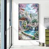 Paysage de cabine-perceuse ronde peinture au diamant-40 * 70cm (grande taille)