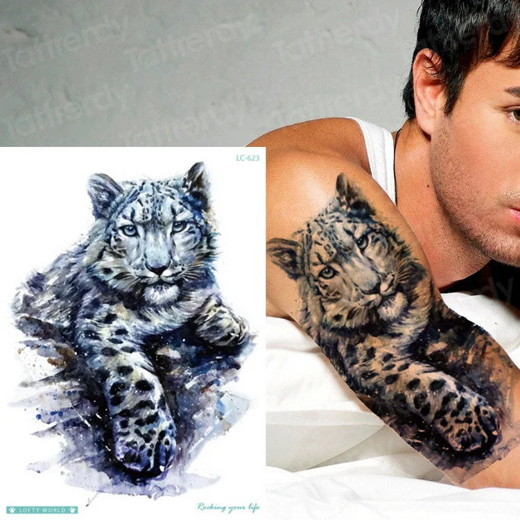 Tiger Skull Leopard dragon Waterproof Temporary Tattoo Sticker Wolf Animals Tattoos Body Art Arm Hand men Fake Tatoo Big Sexy