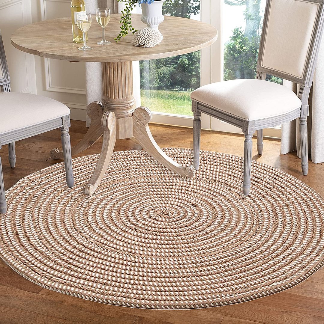 Hand Woven Round Area Rugs Living Room Bedroom Study Computer Chair