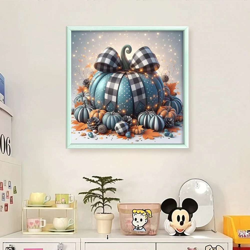 11CT Full Stamped Cross Stitch - Blue Pumpkin(Canvas|40*40CM)