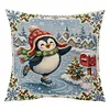 Christmas DIY 11CT Stamped Cross Stitch Throw Pillow Kit 45x45cm