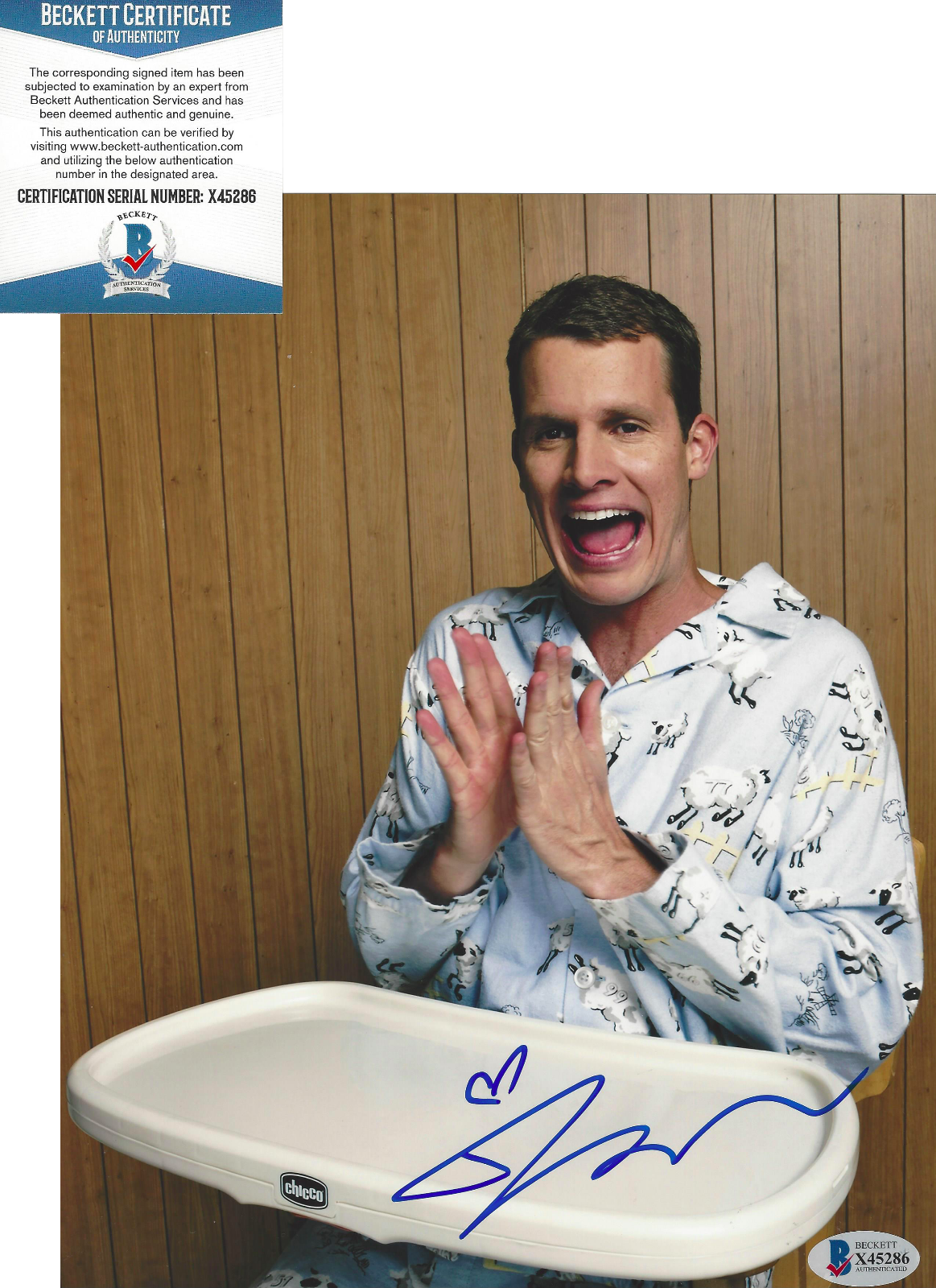 DANIEL TOSH SIGNED 'TOSH.0' 8x10 Photo Poster painting STAND UP COMEDIAN B BECKETT COA BAS