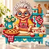 (Grandma)DIY Pearl Diamond Painting Acrylic Stand, Christmas Double-Sided Printed Tabletop Decoration, Special Shaped Diamond Art Craft Kit for Home Decor