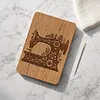 Wooden Needle Box Built-in Strong Magnet Needles Storage Holder with Lid Pin Organizer for Quilters Sewers Craft Supplies Gift