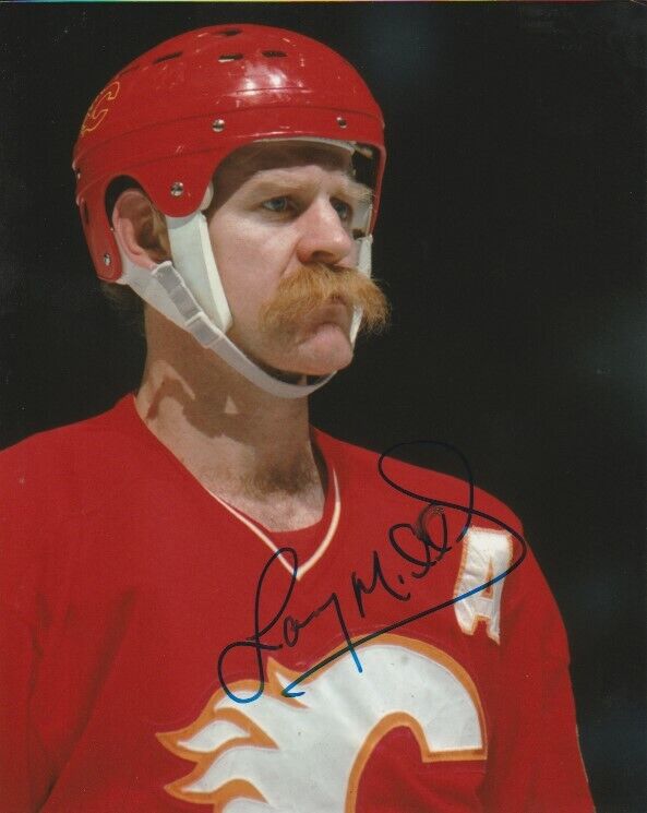 VINTAGE LANNY McDONALD SIGNED CALGARY FLAMES 8x10 Photo Poster painting! Autograph