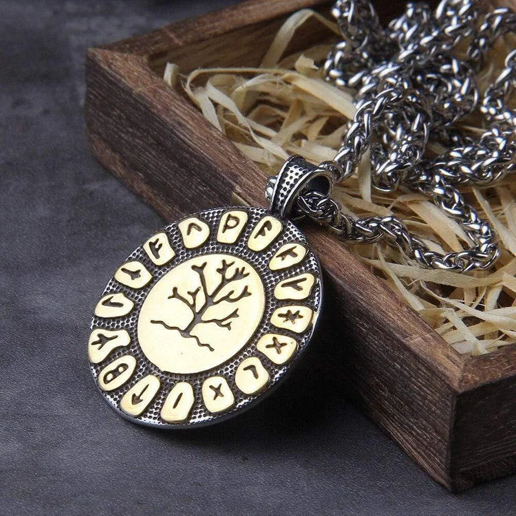 Coutureaura Tree Of Life And Rune Symbol Necklace