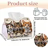 (24cm)Diamond Art Tissue Box Cover DIY PU Desktop Organizer Large(Cat)