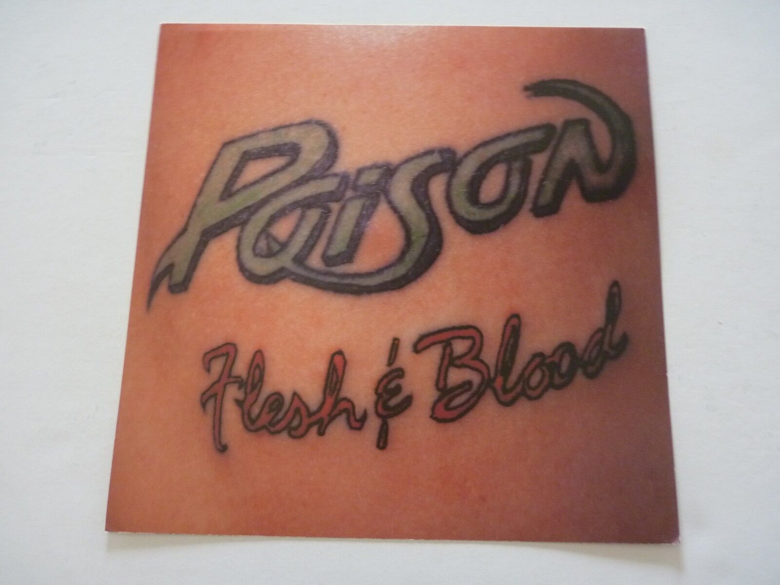 Poison Flesh & Blood 1990 Promo LP Record Photo Poster painting Flat 12x12 Poster