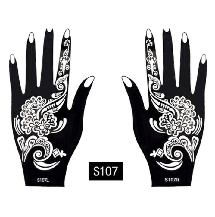 2Pcs/Set Temporary Tattoo stencil 25 designs Body Art Men Women Indian Henna pattern Beauty Waterproof Fake Arm Hand Reuse tatoo