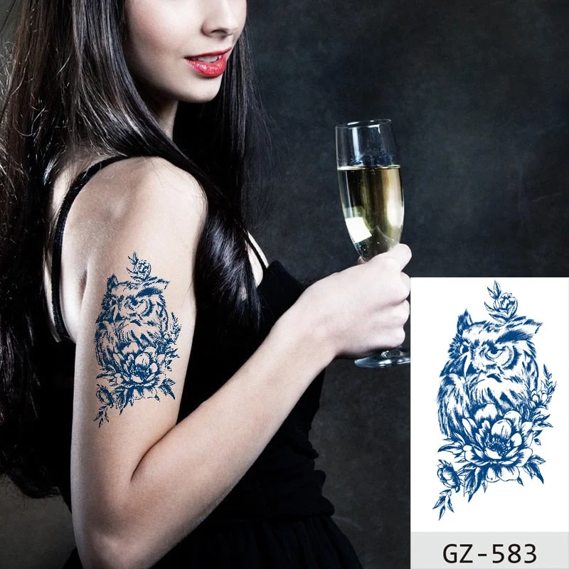 Temporary Waterproof Tattoos Stickers Creative Necklace Flower Juice Ink Lasting Girls Arm Neck Back Waist Buttocks Fake Tatoo