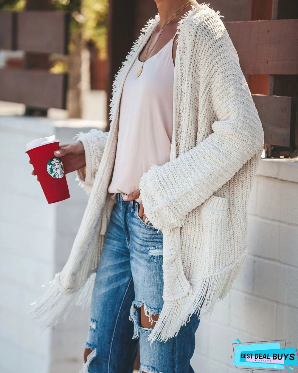Medium Length Sweater Women's Loose Cardigan