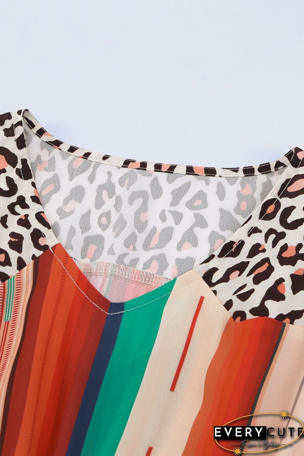 Serape Striped Leopard Mini Dress