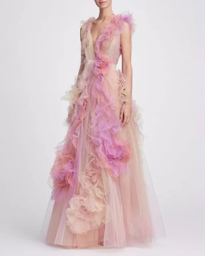 elegant gradient tulle dress