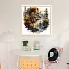 Forest Silhouette Lion-11CT Stamped Cross Stitch 45*45cm/17.72*17.72in