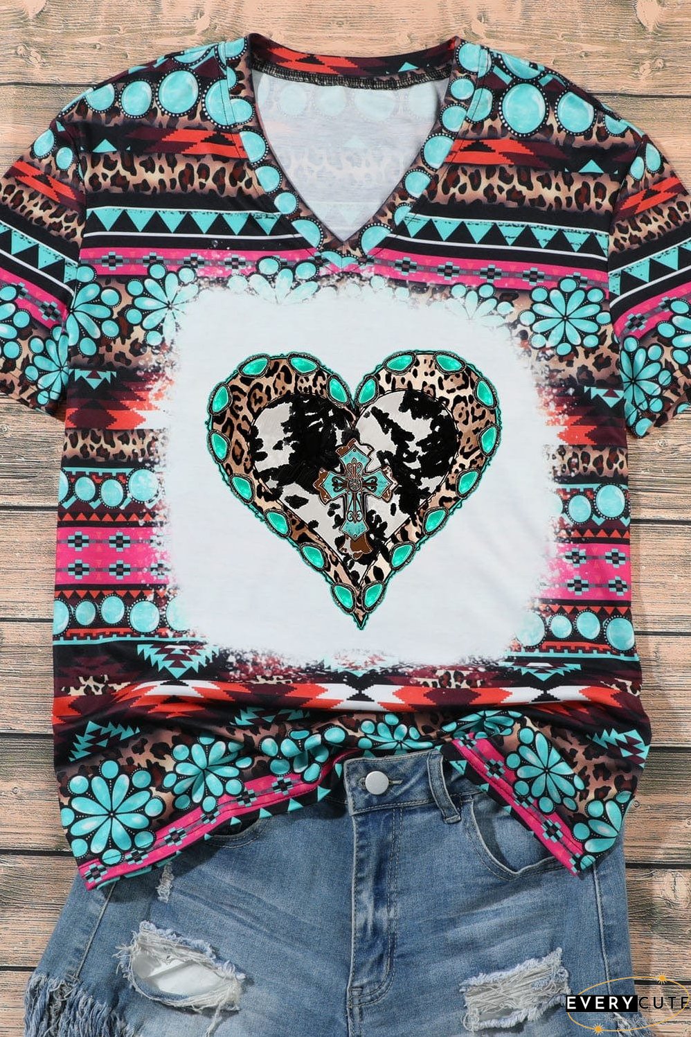 Native American Inspired V-Neck Tee