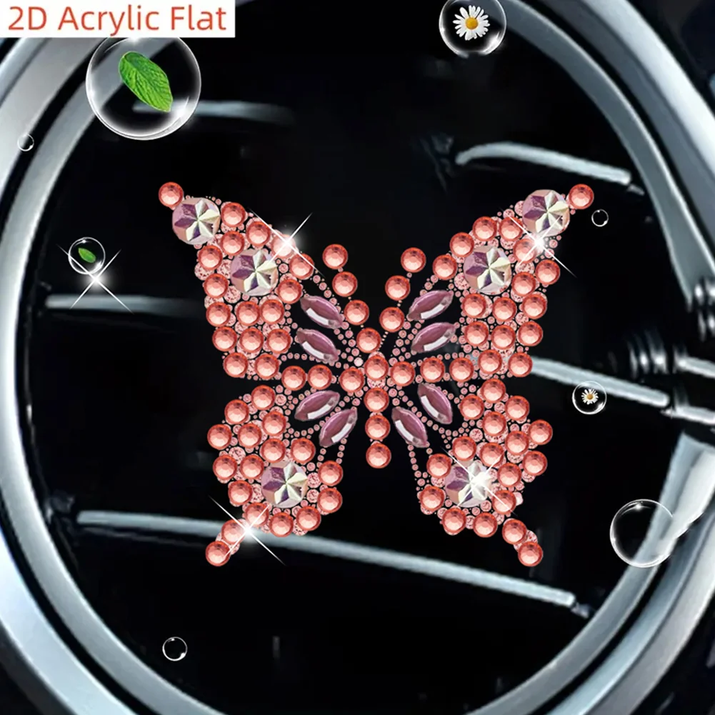 4pc Butterfly DIY Diamond Painting Car Air Vent Clip Air Freshener for Adult