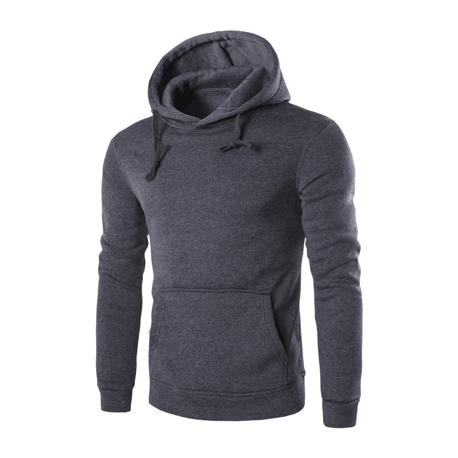 Pure Color Slim Men'S Hooded Long Sleeve Casual Simple Pullover Sweater