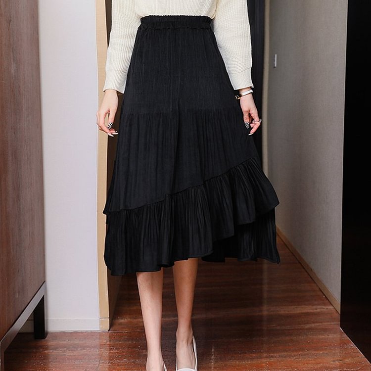 Asymmetric Solid A-Line Skirts