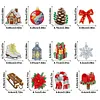 12pcs Christmas Gifts Double-Sided DIY Diamond Painting Keychain Kit