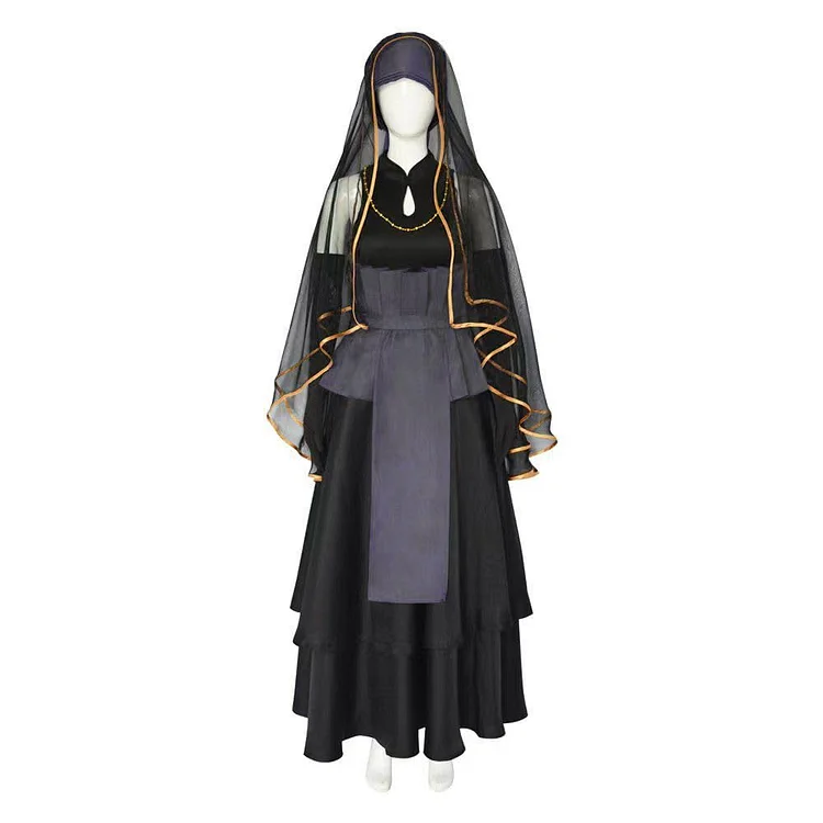 Female Naruto Hyuga Hinata Black Wedding Dress Cosplay Costume