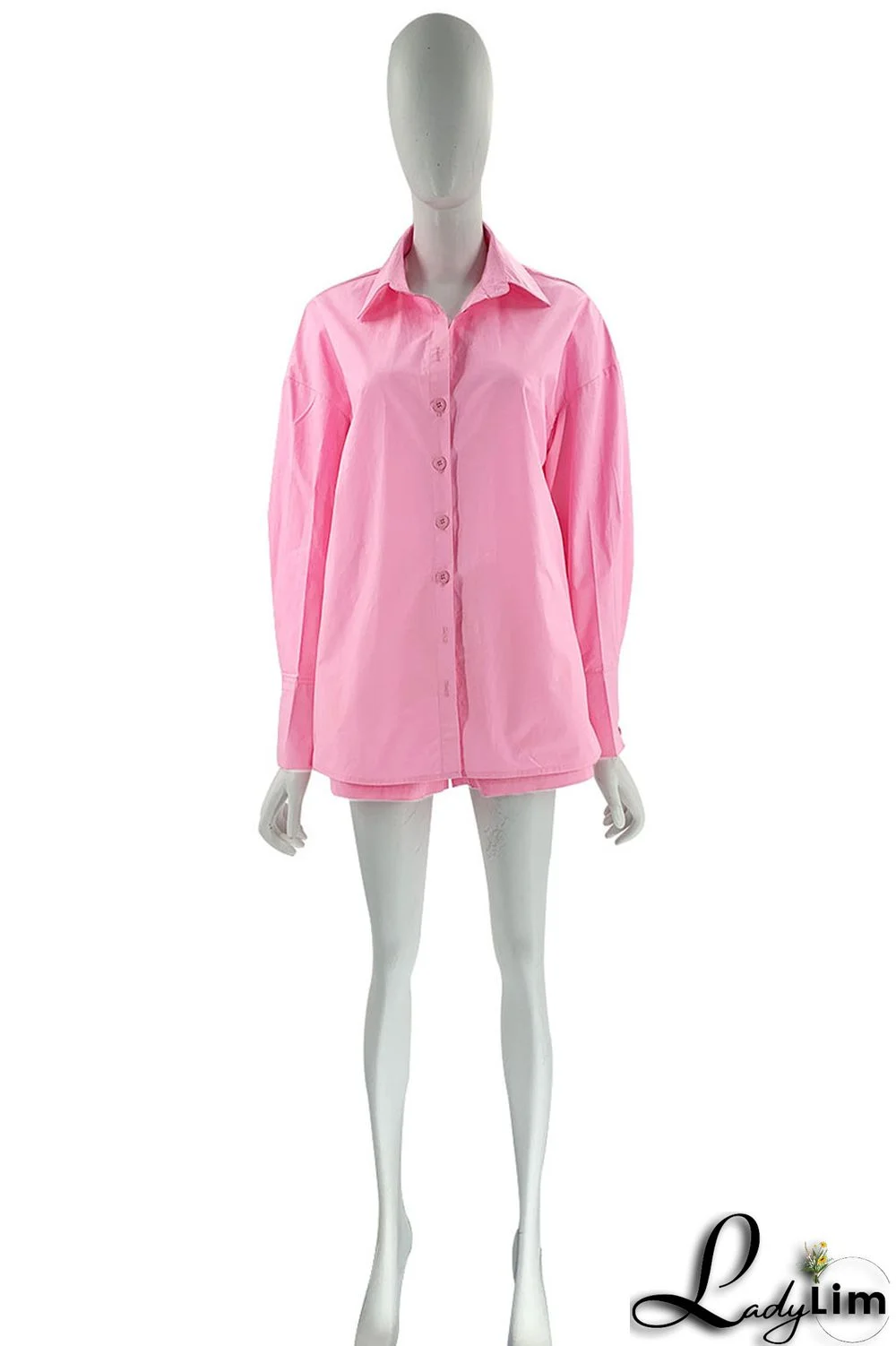 Orange Casual Solid Patchwork Buckle Turndown Collar Long Sleeve Two Pieces