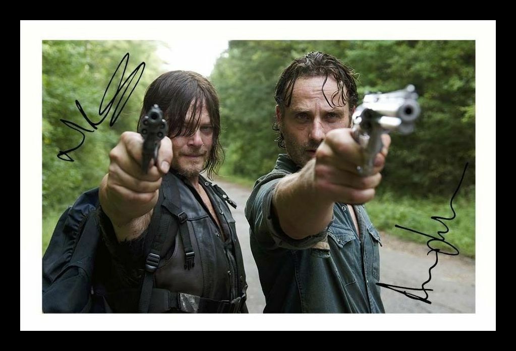 Andrew Lincoln Norman Reedus - The Walking Dead Autograph Signed & Framed Photo Poster painting