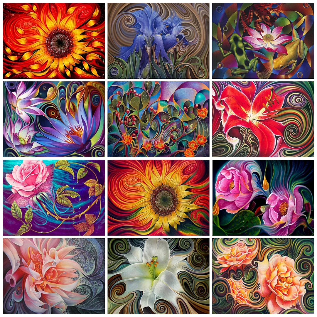 Diamond Painting - Full Round/Square Drill - Abstract Flower(30*40 - 50*60cm)