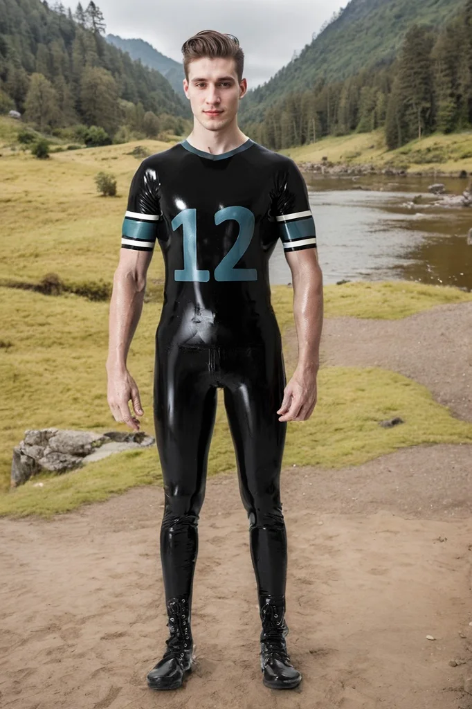 Men's Latex Tops Male Sportsman No. 12 Shirt Style Series- Athlete #12 & Custom Name