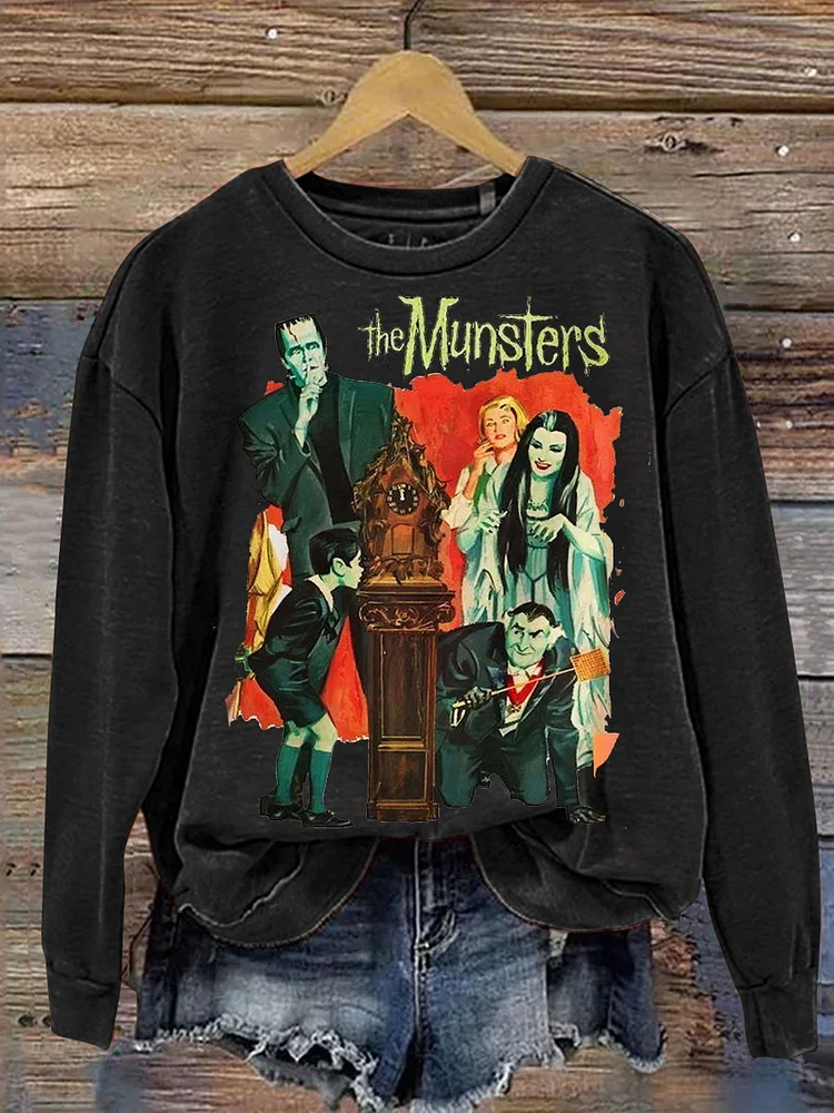 Munster Tv Series Horror Print Casual Sweatshirt