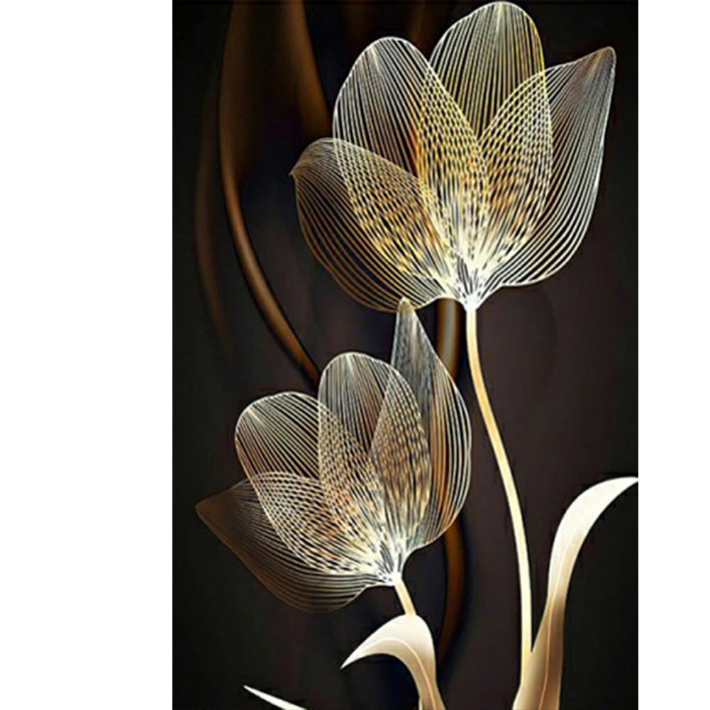 

Black Gold Flowers - Round Drill Diamond Painting - 40*60CM (Big Size), 501 Original