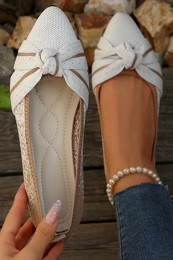 Fashionable Bow Colorblock Casual Flats