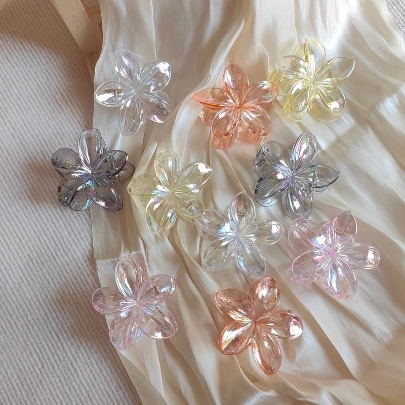 Egg Flower Hairpin Transparent AB Color Grab Hair Shark Clip Gradient Hair Grab Advanced Hair Accessories