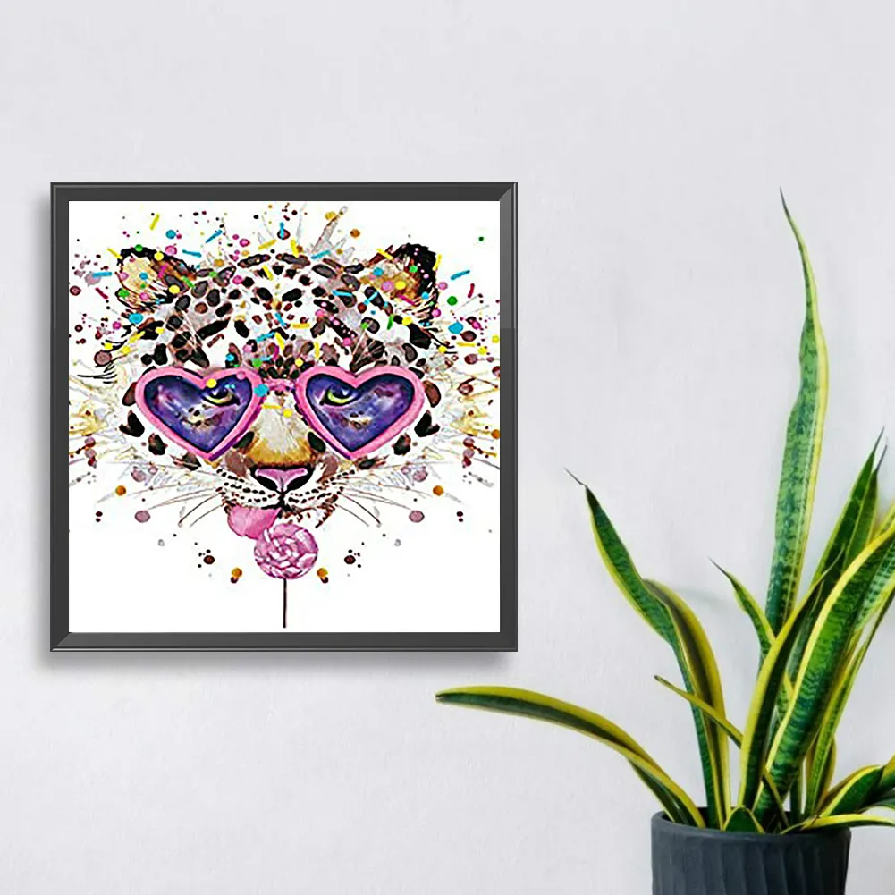 Full Round Diamond Painting 30*30cm - Animal Head Wearing Sunglasses