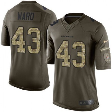 Broncos #43 T.J. Ward Green Youth Stitched NFL Limited Salute to Service Jersey