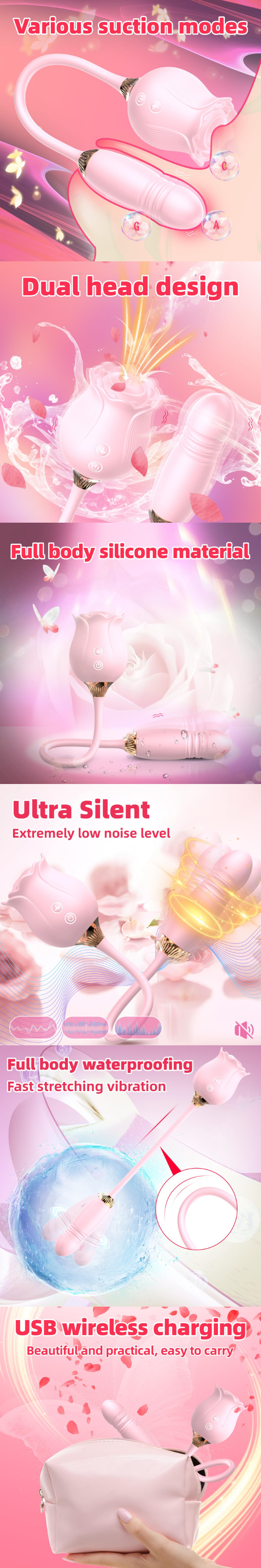 Double Headed Rose Clit Sucker Telescopic Vibrator – 2026 New Quiet  Beginner-Friendly