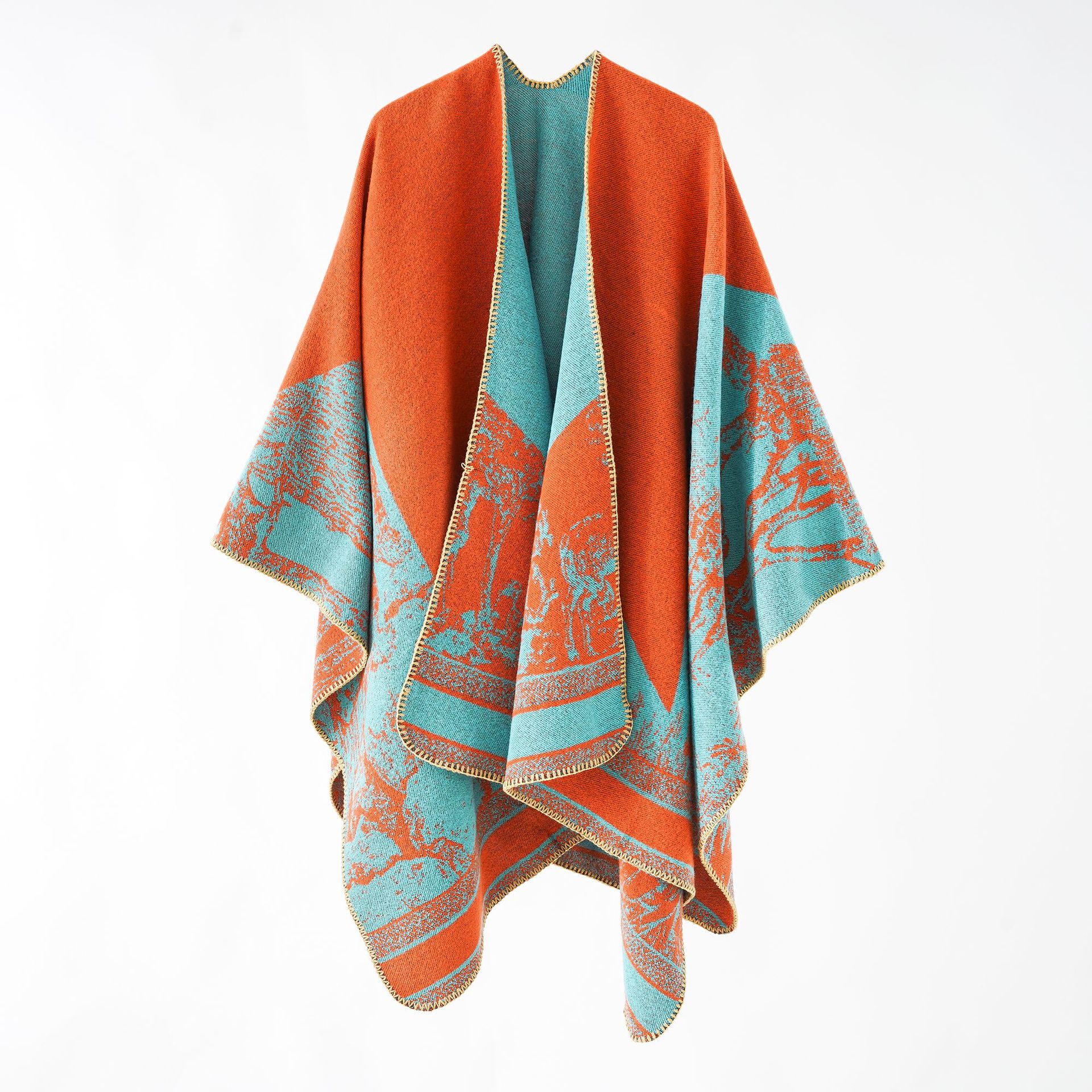 Travel Print Warm Cloak