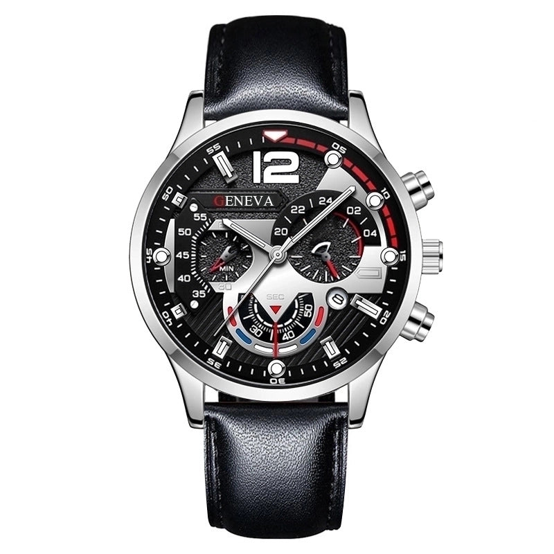 Explosions Men’s Watch Fashion Calendar Six-pin Belt Watch Quartz Watch Men’s Watch Sports Luminous Wrist Watch