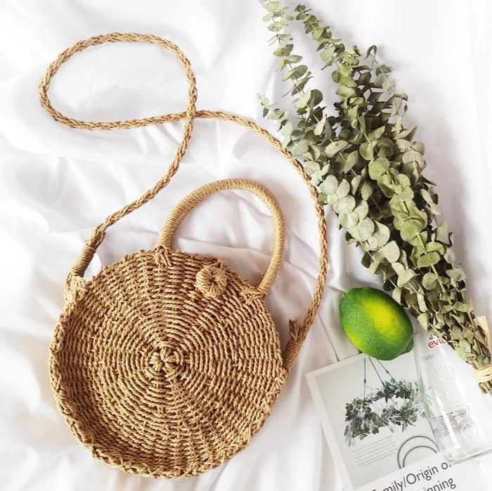 Fashion Chic Round Straw Crossbody Bags