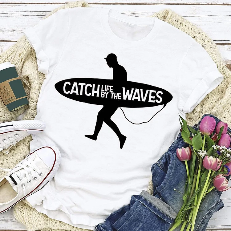 Catch Waves summer life T-shirt Tee - 01531-Annaletters