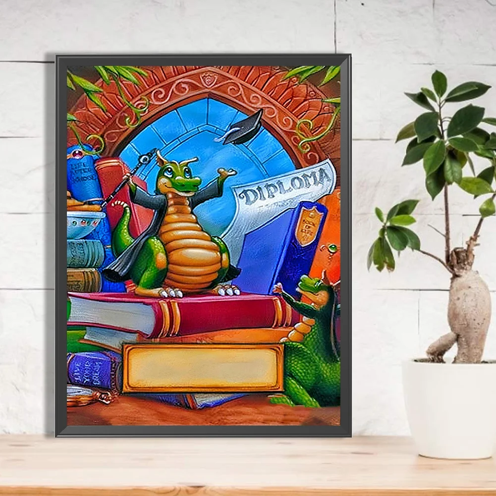 Diamond Painting - Full Round Drill - Green Dragon(30*40cm)