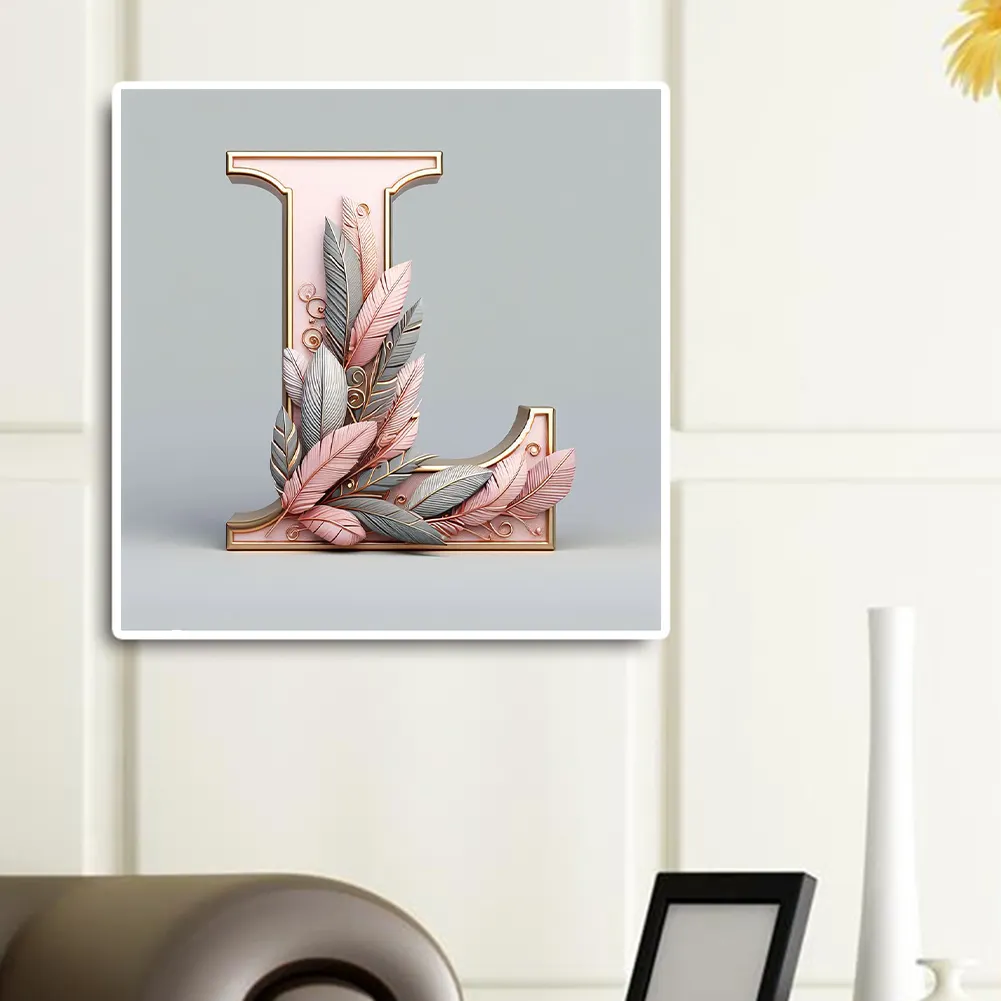 Full Round Diamond Painting 30*30cm - Twenty-Six Letters - L