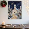 (30x40cm)Christmas Church Pearl Painting Art Kits With Inner Frame Pearl Gem Paintings Picture Arts Craft for Adults Beginners Home Wall Decor