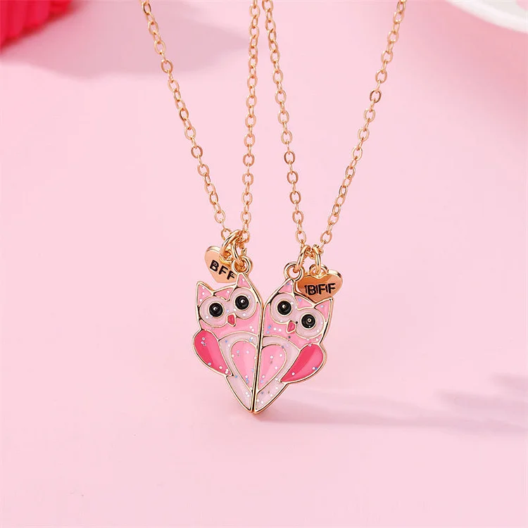 Owl magnetic suction necklace