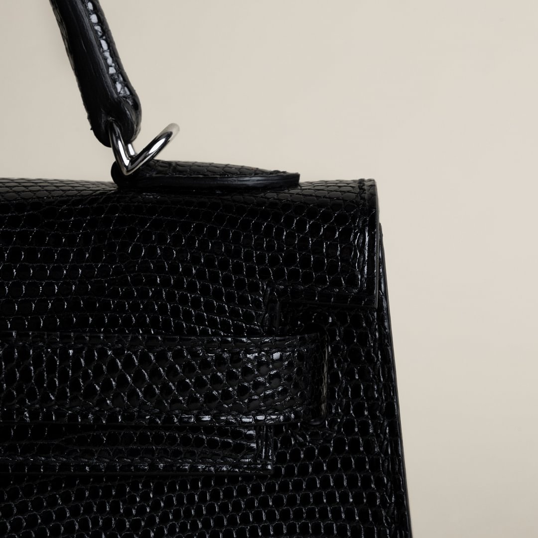 Mini Kelly II  Lizard CK89 Noir PHW