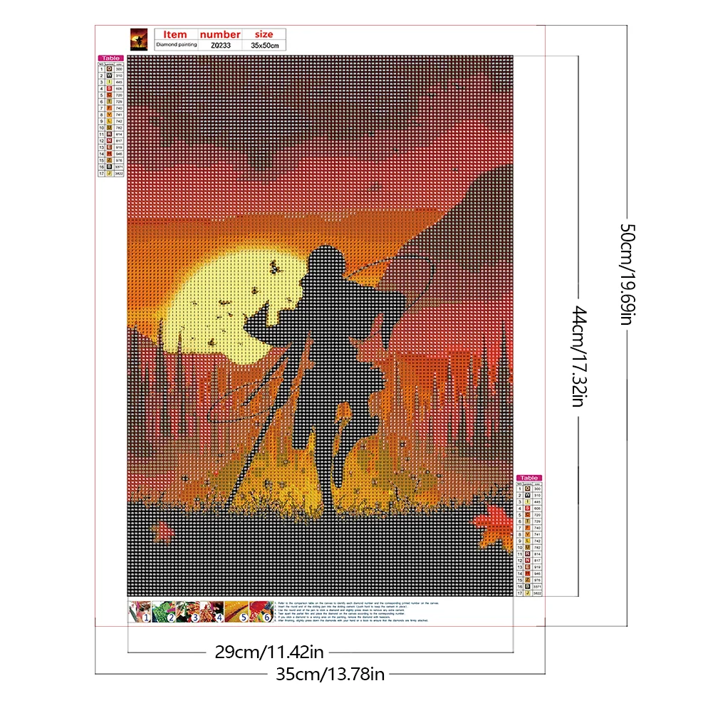 Full Round Diamond Painting 35*50cm - Attack On Titan - Silhouette