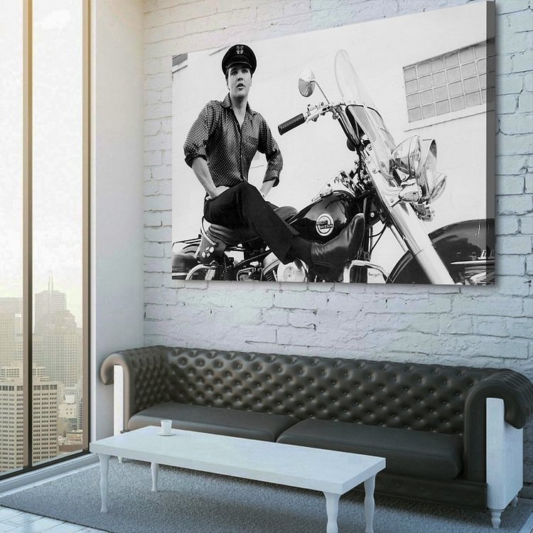 Elvis Presley Retro Photo Canvas Wall Art