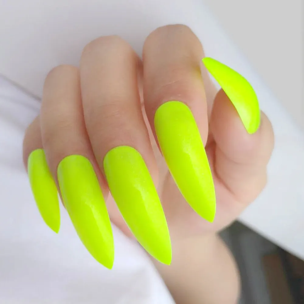 24Pcs Bright Black Artificial Stiletto False Nail Extra Long Salon Fake Nails For Design UV Gel Press On Manicure Tool-Nail Inspo