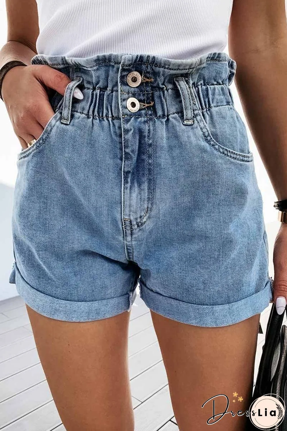 Casual Straight High Waist Shorts