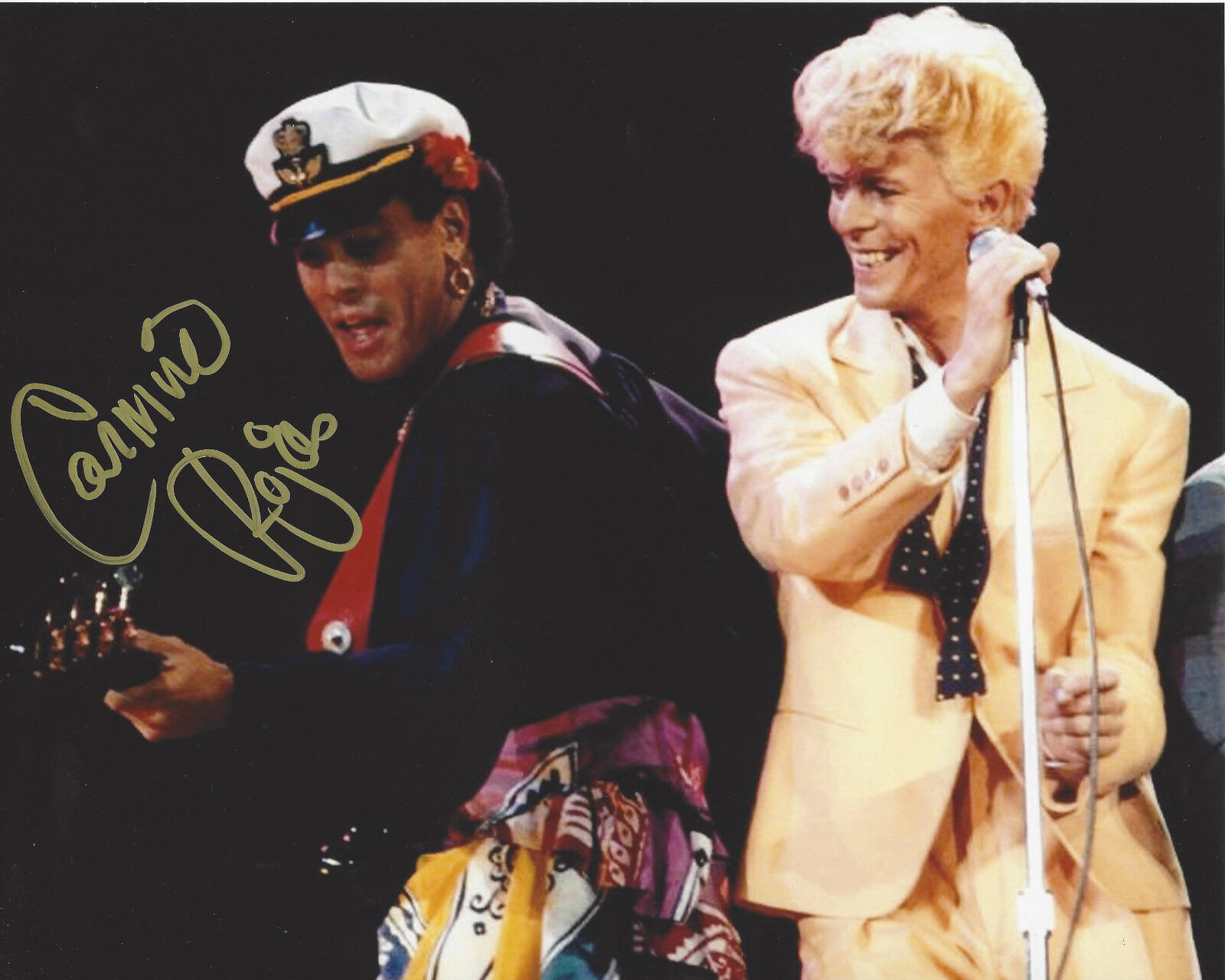 CARMINE ROJAS SIGNED AUTHENTIC 8X10 Photo Poster painting C w/COA DAVID BOWIE'S BASSIST GUITAR